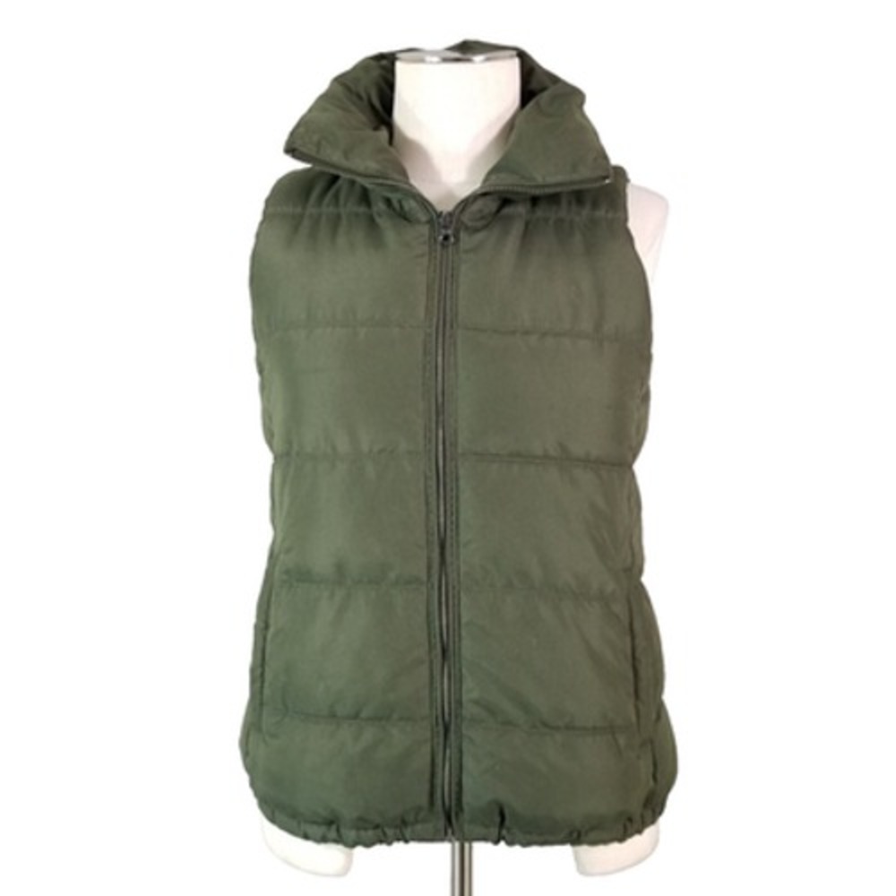 Old Navy Mens Medium Puffer Vest Green Insulated Outdoor Winter Jacket